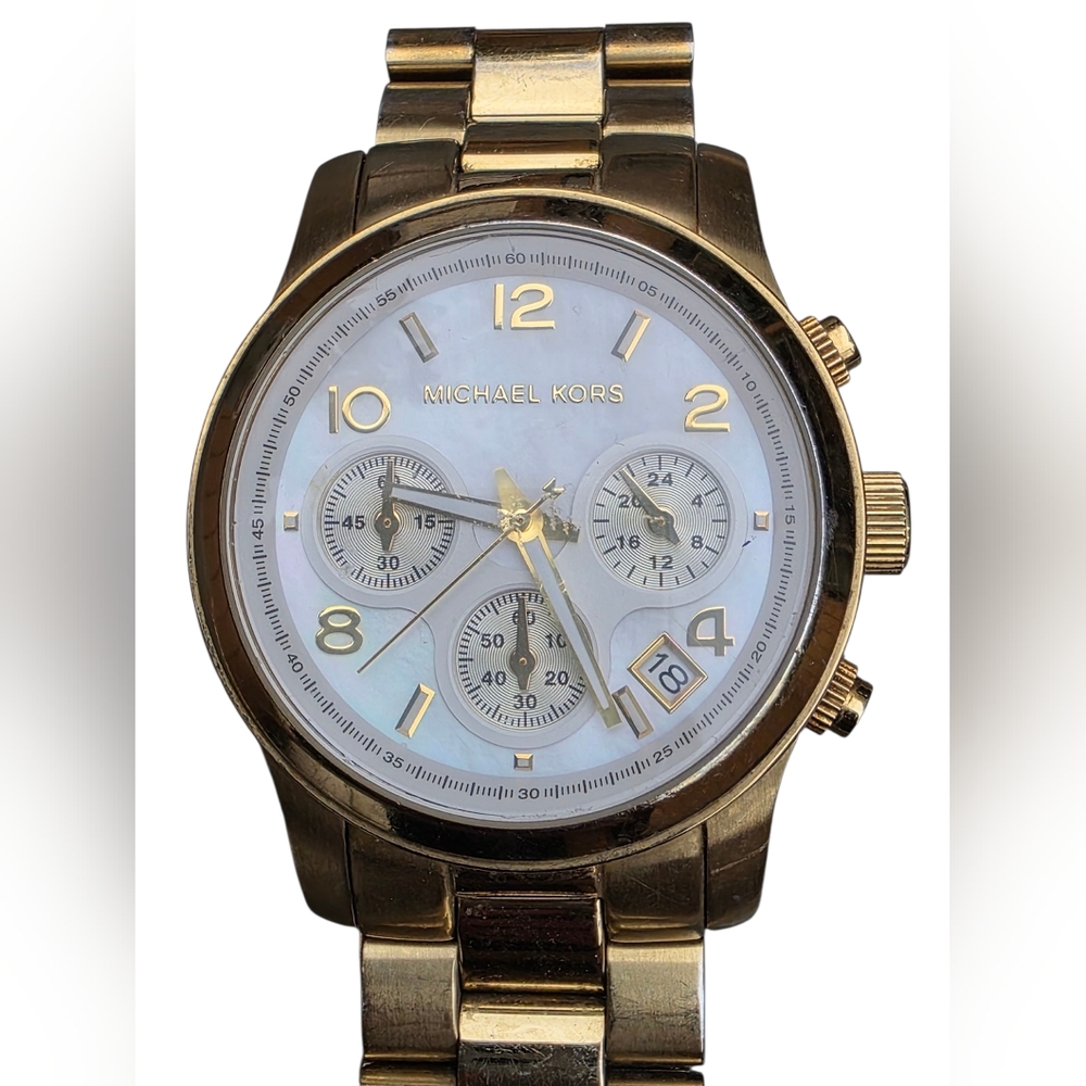 Michael Kors MK 5305 All Stainless Steel Gold Tone Women's Wristwatch OS